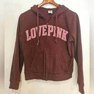 VS Pink Full Zip Hoodie Medium Love Pink